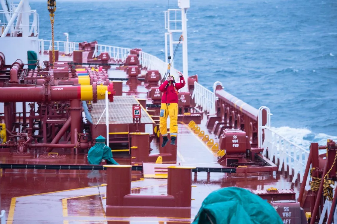 Photograph of a maritime deck for the onboard security profile.