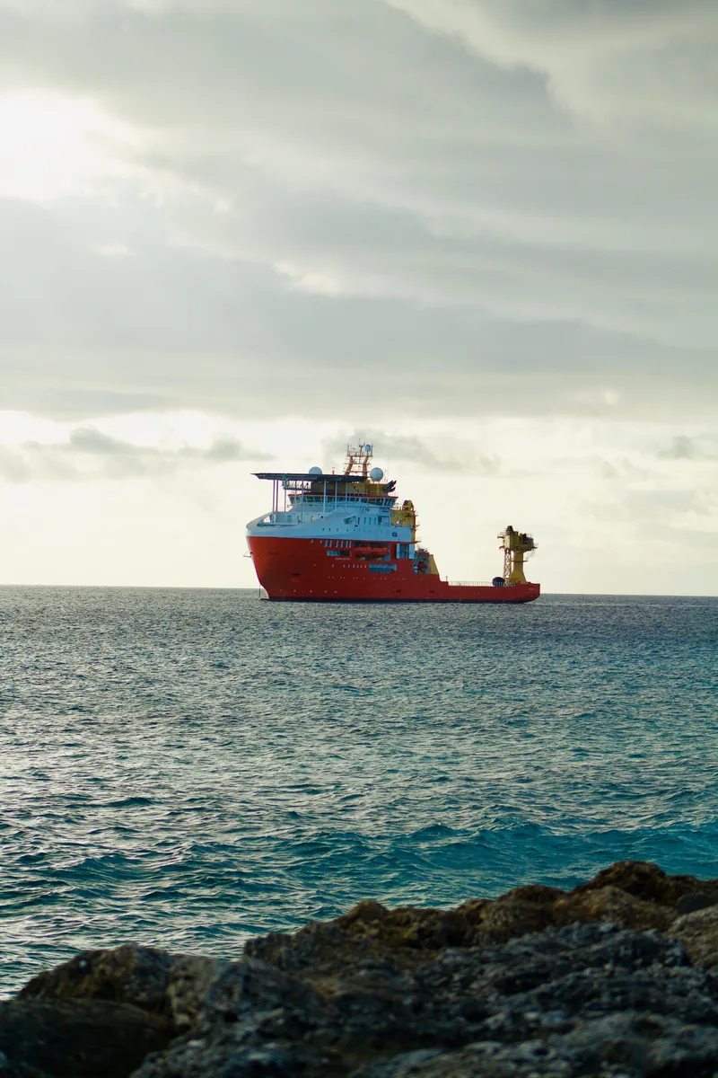 Photograph of a real offshore energy · support vessel vessel, used for illustration.